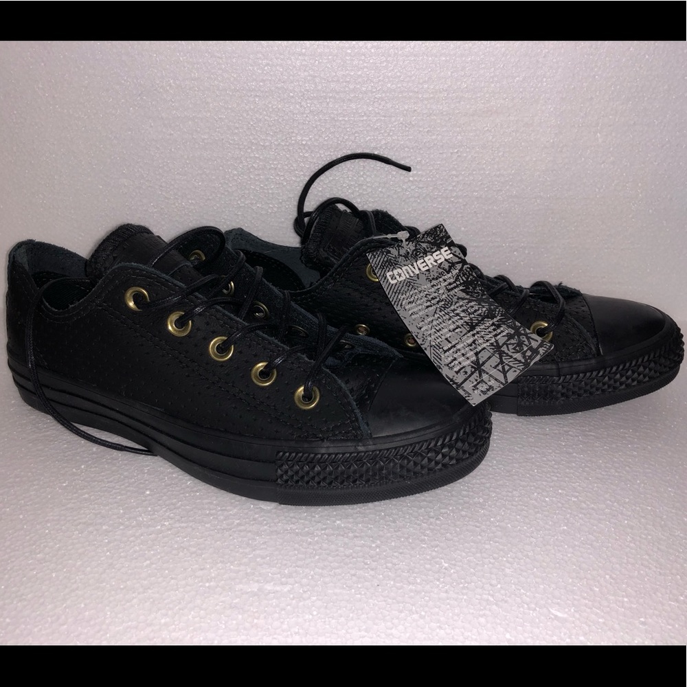 Black leather converse.